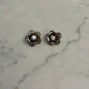Silver Rose Earrings